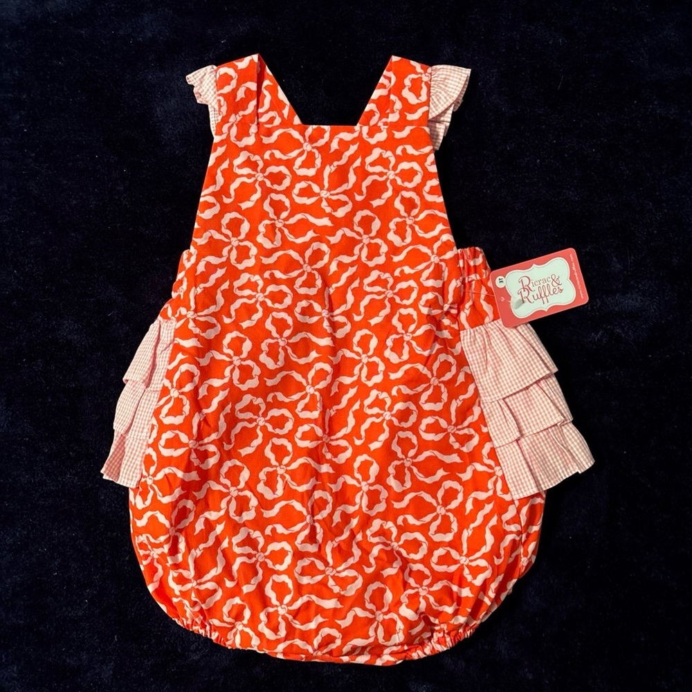 RicRac & Ruffles 3T Bubble - Red/Pink